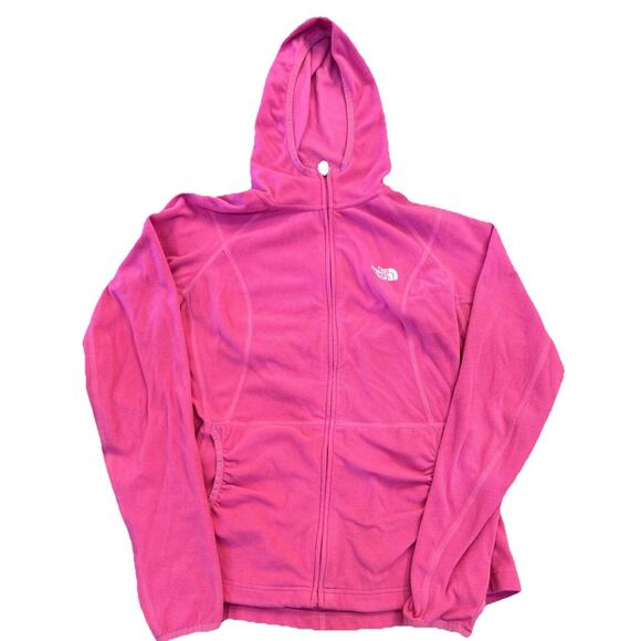 The NORTH FACE Womens Sz Medium Pink Full Zip TKA 100 HOODIE MICROFLEECE Jacket - Picture 1 of 16